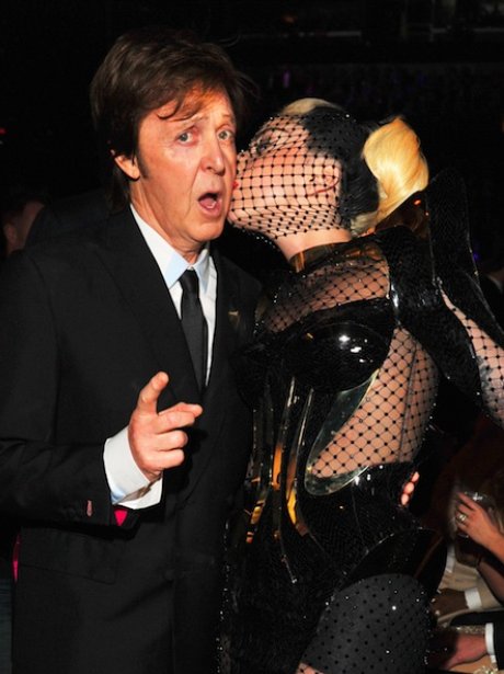 Lady Gaga kissing paul mccartney