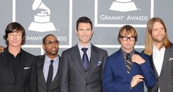 Maroon 5 on the red carpet at the Grammy Awards.