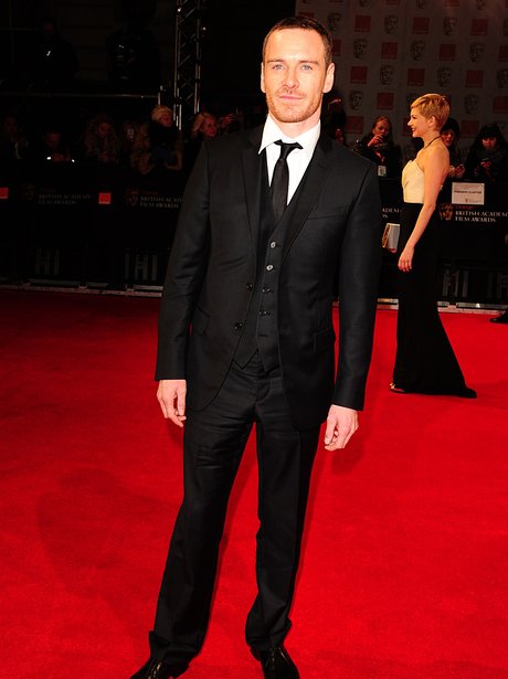 Michael Fassbender arrives at the BAFTAs 2012 Awa