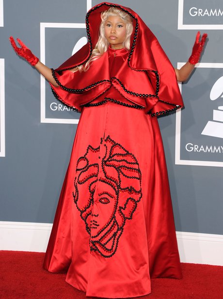 Nicki Minaj arrices at the Grammy Awards 