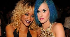 Rihanna and Katy perry hang out at grammy awards