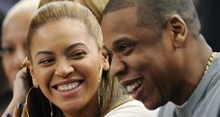 Beyonce and Jay Z attend Basketball game