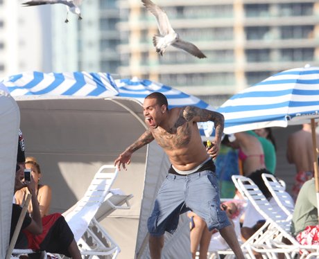 Chris Brown on the beach