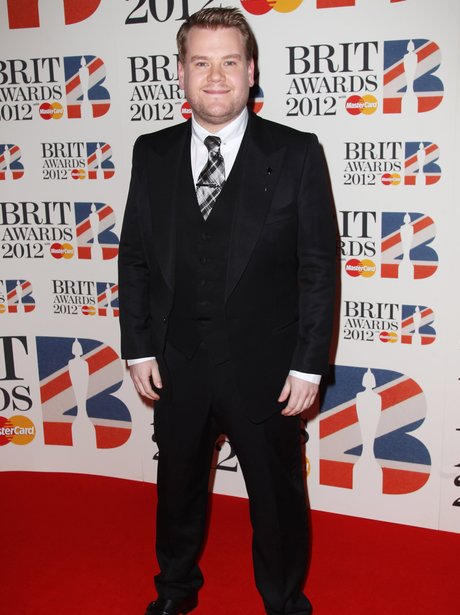James Corden arrives at the BRIT Awards 2012