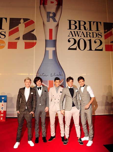 One Direction arrives at the BRIT Awards 2012