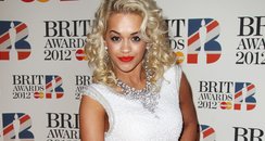 Rita Ora on the red carpet at the BRIT Awards 2012