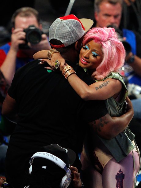 Nicki Minaj at the NBA All-Star basketbal game