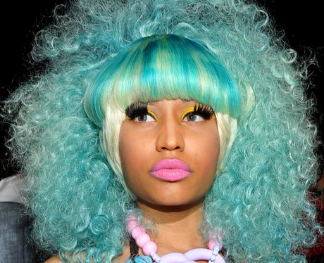 Nicki Minaj Matches Her Candyfloss Blue Hair With Some Trademark Pink Lipstick Nicki Minaj Matches Her Candyfloss Blue Hair With Some Trademark Pink Lipstick