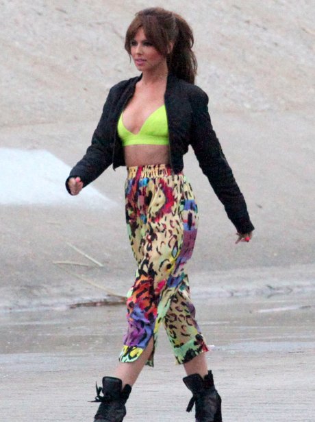 Cheryl Cole's on set of her music video