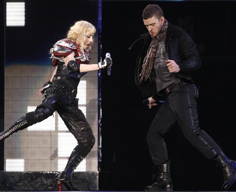 Madonna and Justin Timberlake on stage