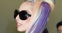 Lady Gaga wiht multi coloured hair