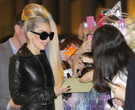Lady Gaga wiht multi coloured hair