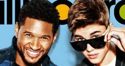 Justin Bieber and Usher on front cover of Billboar