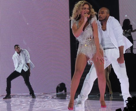 Beyonce performing live on stage