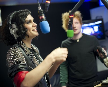 Jessie J and Ed Sheeran backstage at the Summertim