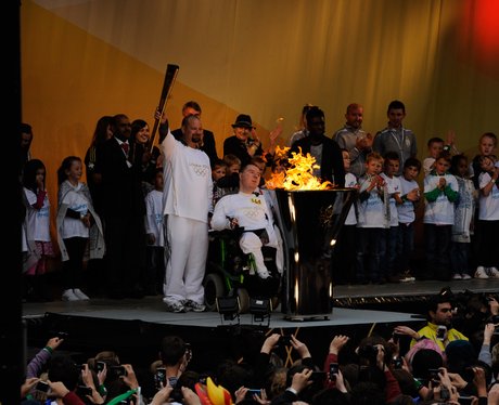 Torchbearer Carl Tilson and the Olympic Flame