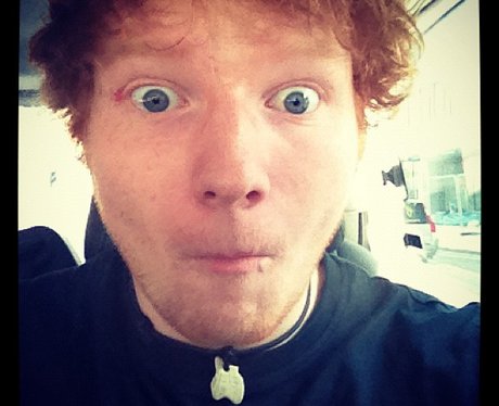Ed Sheeran pulls a face on Twitter