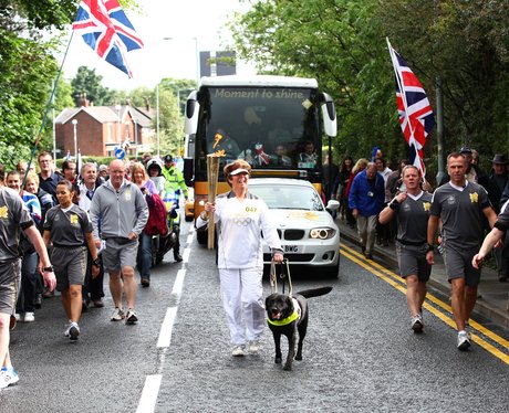 Olympic Torch on the way to Ashton-under-Lyne