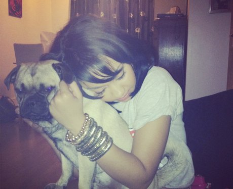 Leigh Anne hugging her dog Maurice