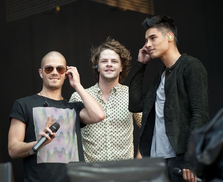 The Wanted perform to celebrate the Olympic Torch's arrival.