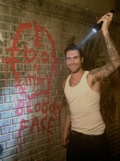 Adam Levine on set of American Horror Story