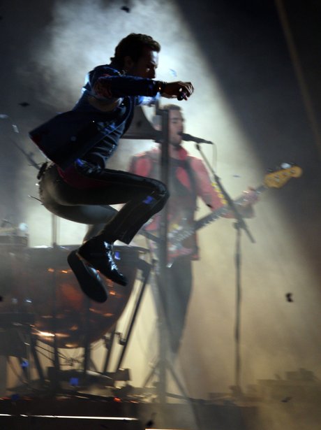 Chris Martin live on stage at the Brit Awards