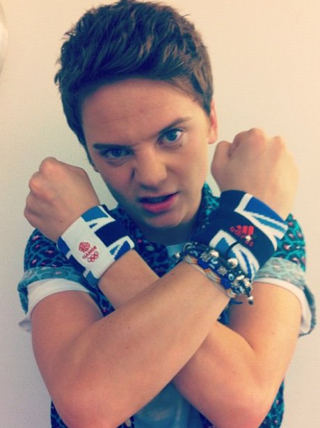 Conor Maynard wears Olympic sweat bands