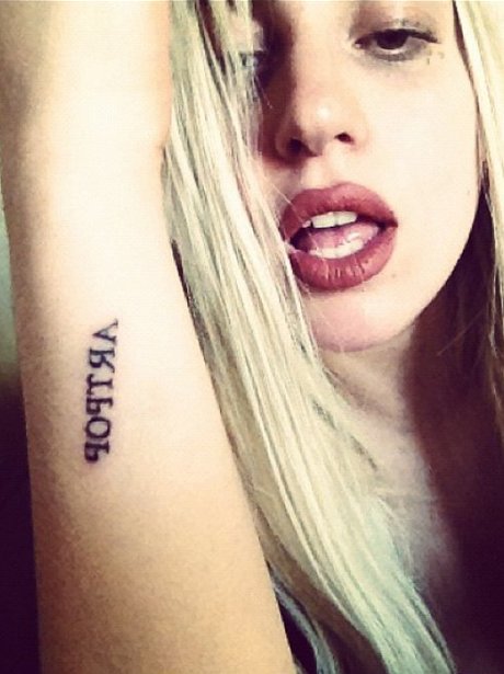 Lady Gaga shows off new tattoo