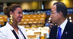 Beyonce and Secretary General Ban Ki-moon