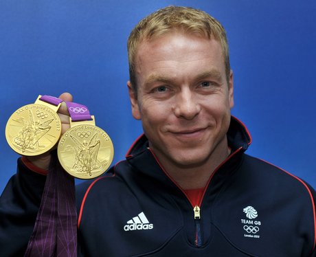 Chris Hoy with his two gold medals