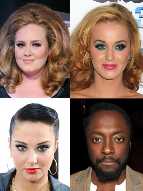 Adele,Katy Perry,Tulisa, Will.I.am