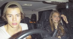 Harry Styles and Cara Delevingne in his car