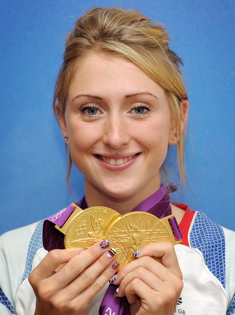 Laura Trott with two gold olympic medals