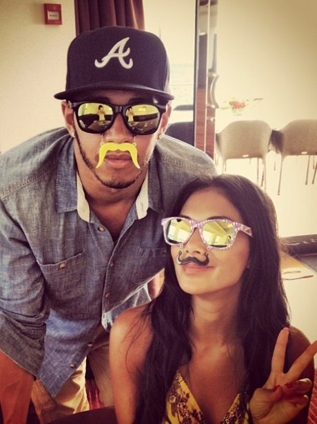 Nicole Scherzinger with Lewis Hamilton