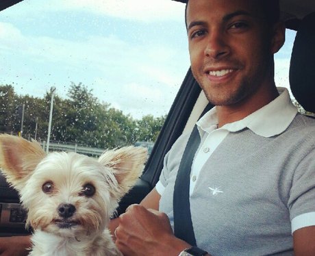 Marvin Humes with Rochelle's dog
