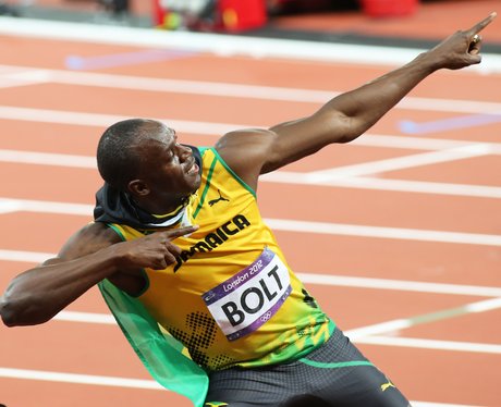 Usain Bolt doing his signature pose