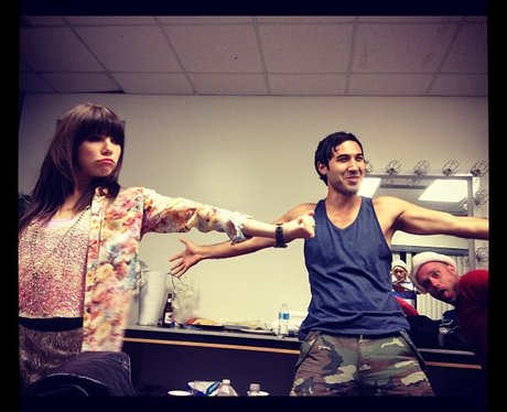 Carly Rae Jepsen warms up for a rehearsal practice.