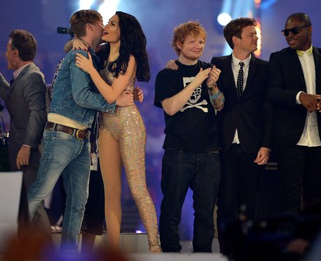 Jessie J and Taio Cruz at the Olympic closing ceremony.