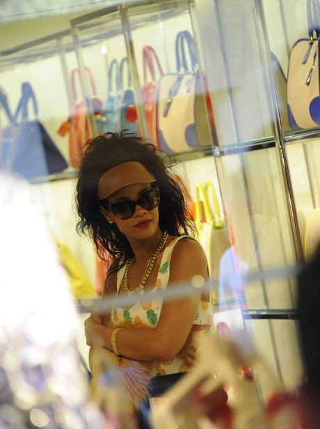 Rihanna shopping on her holiday.