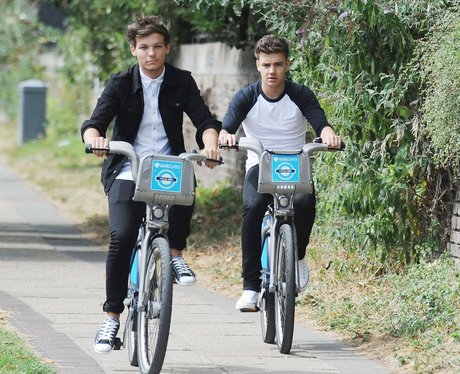 Liam Paine and Louis Tomlinson bike riding