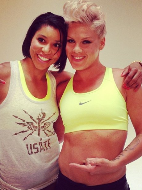 Pink at Shape photoshoot