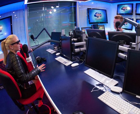 Tulisa and James Barr in the Capital studio