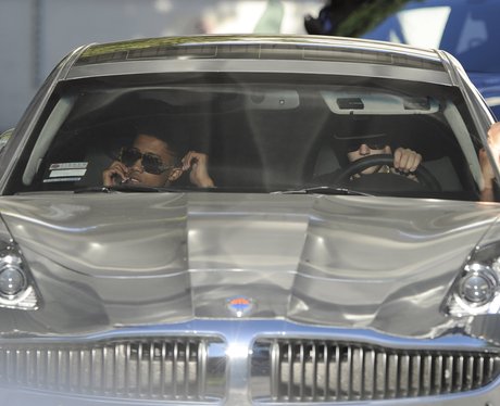 Justin Bieber driving in his car