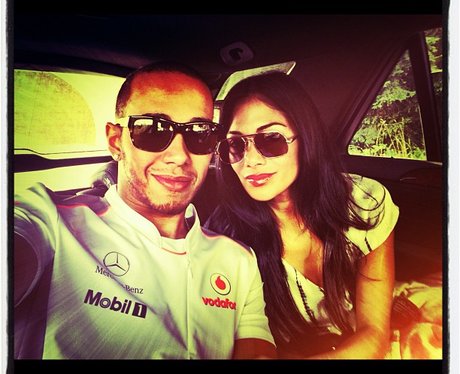 Nicole Scherzinger and boyfriend Lewis Hamilton.