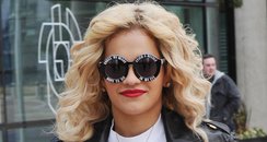 Rita Ora wears sunglases in Manchester