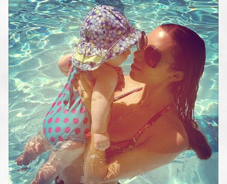Una Healy swimming with daughter Aoife Belle.