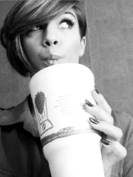 Frankie Sandford drinking