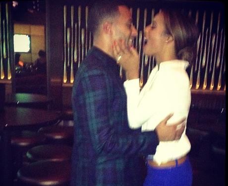 Marvin Humes and Rochelle Wiseman hugging