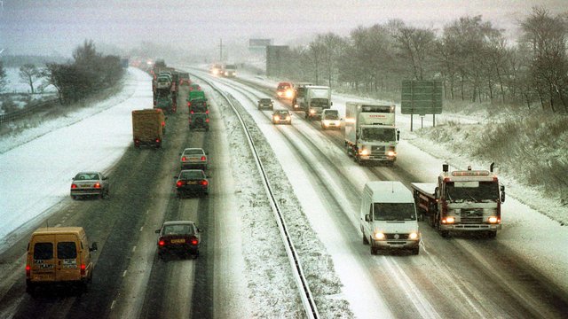 M8 Motorway in the Snow
