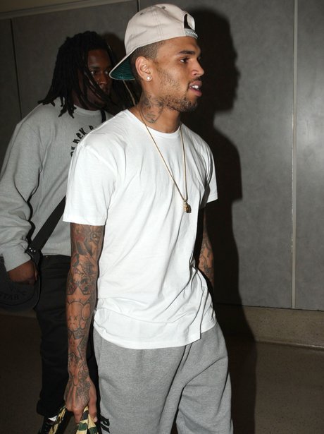 Chris Brown at LAX Airport